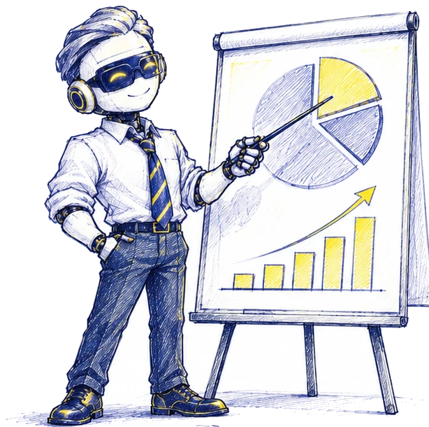 the advisor points at the flip chart